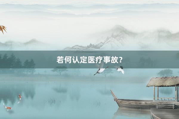 若何认定医疗事故？